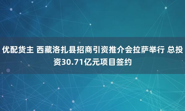 优配货主 西藏洛扎县招商引资推介会拉萨举行 总投资30.71亿元项目签约