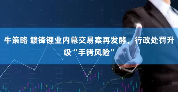 牛策略 赣锋锂业内幕交易案再发酵，行政处罚升级“手铐风险”