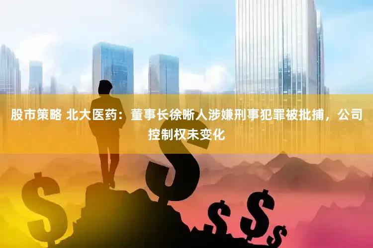 股市策略 北大医药：董事长徐晰人涉嫌刑事犯罪被批捕，公司控制权未变化